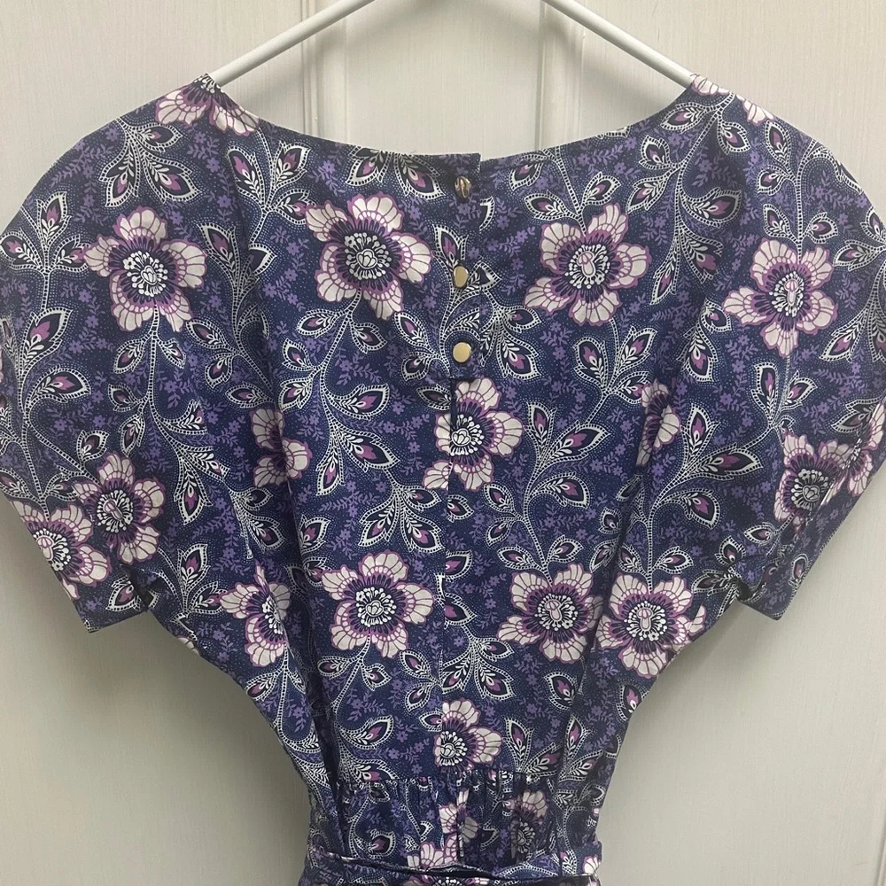 Talbots Poplin Fit n Flare Dress Lexington Floral - Picture 5 of 5